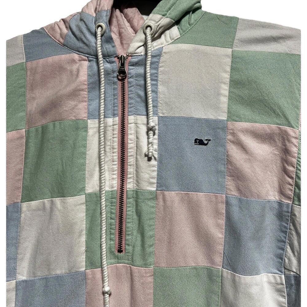 Vineyard Vines Pastel Patchwork Pullover Hoodie - Pink, Green, Blue, White - Picture 4 of 8